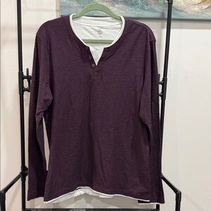 INC International Concepts Men's Dark Purple Long Sleeve Shirt